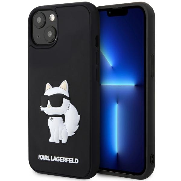 Karl Lagerfeld 3D Design kryt na iPhone 14 Plus (KLHCP14M3DRKHNK) - Rubber Choupette KF2339502