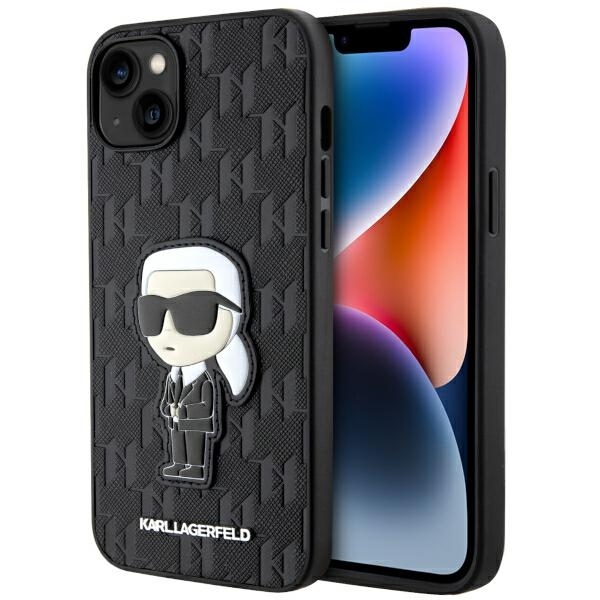 Karl Lagerfeld Saffiano kryt na iPhone 14 Plus (KLHCP14MSAKHPKK) - Monogram Ikonik KF2339541