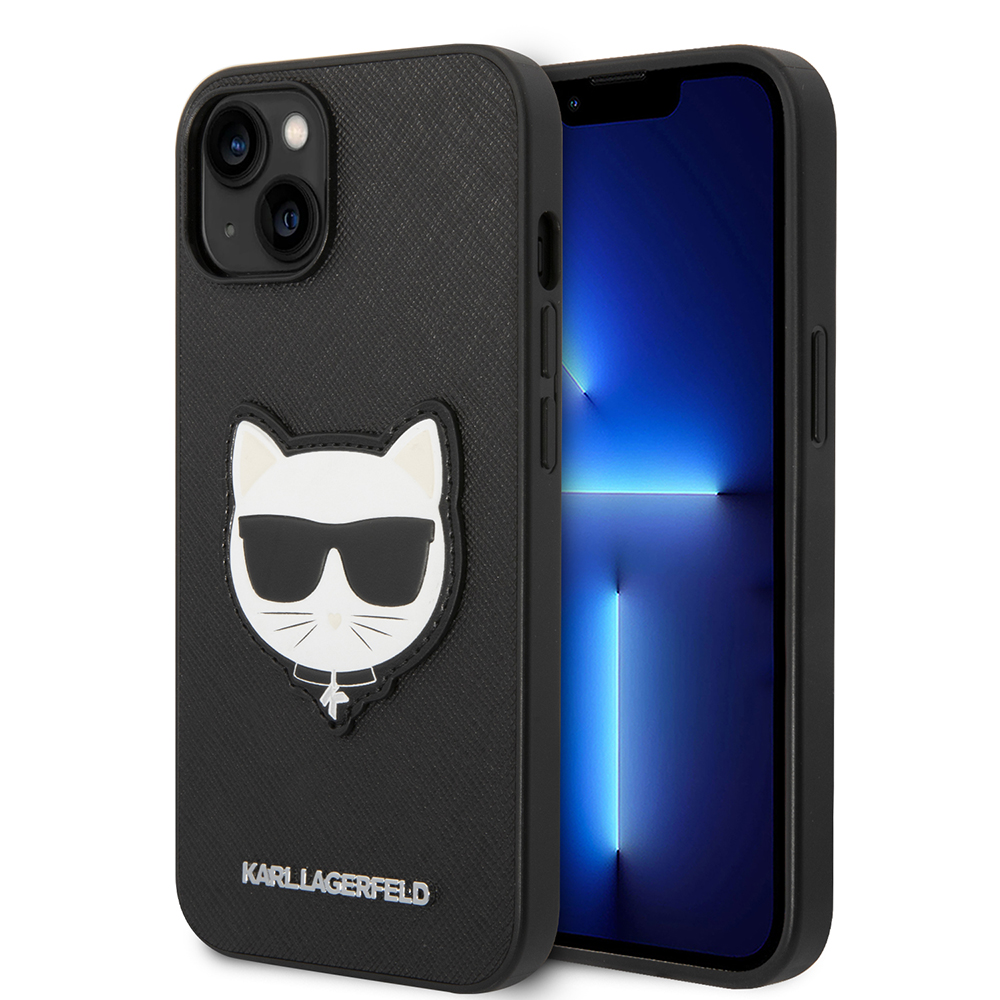 Karl Lagerfeld Saffiano kryt na iPhone 14 Plus (KLHCP14MSAPCHK) - Choupette hlava KF2339539