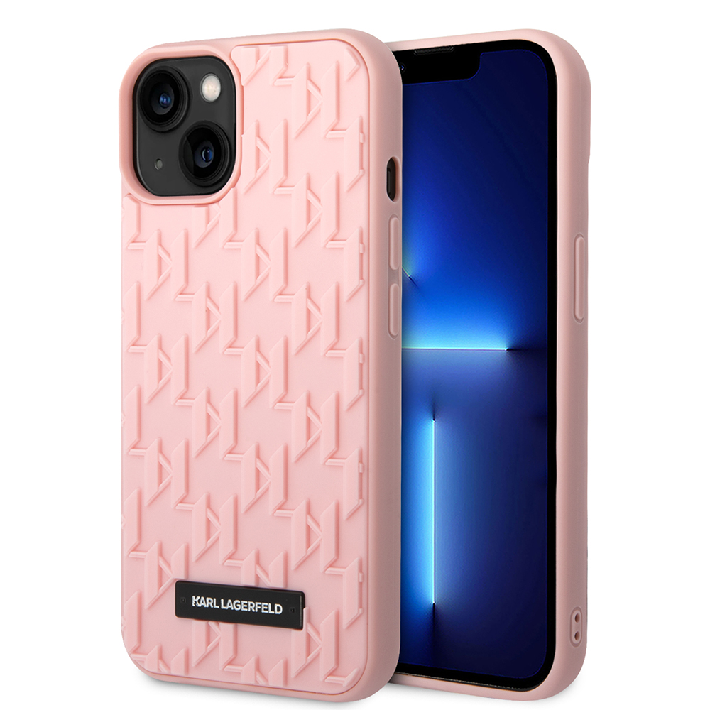 Karl Lagerfeld 3D Design kryt na iPhone 14 Plus (KLHCP14MRUPKLPP) - Ružový monogram KF2339504