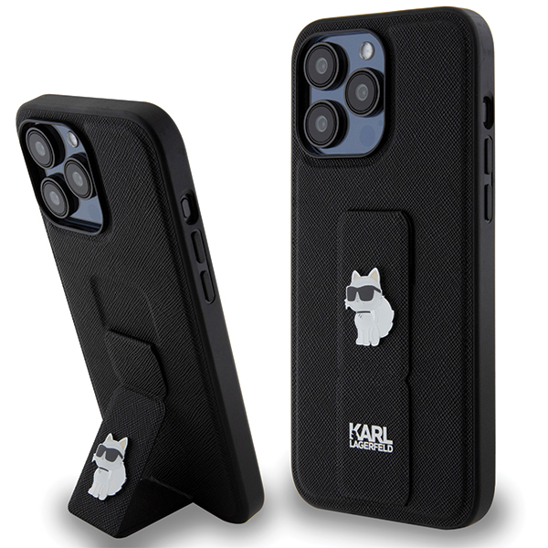 Karl Lagerfeld Saffiano Gripstand kryt na iPhone 14 Pro Max (KLHCP14XGSACHPK) - Choupette KF2339569