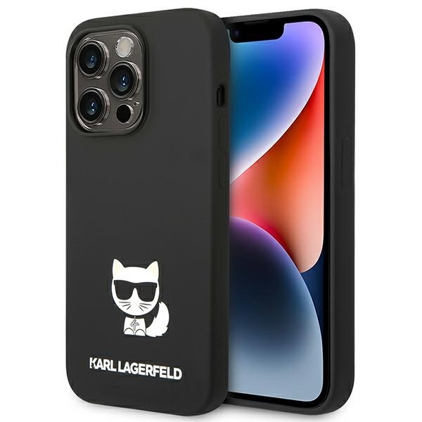 Karl Lagerfeld silikónový kryt na iPhone 14 Pro (KLHCP14LSLCTBK) - Choupette Body (čierny) KF2339721