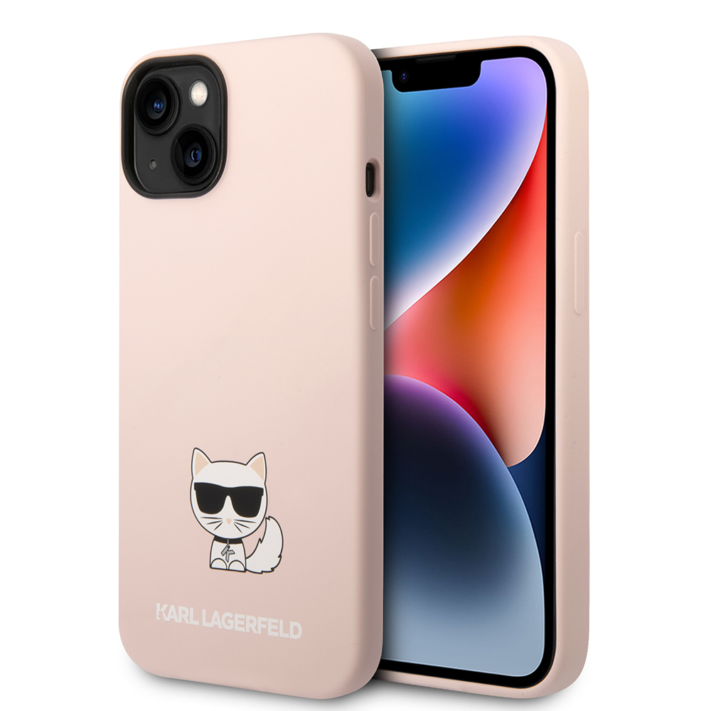 Karl Lagerfeld silikónový kryt na iPhone 14 Plus (KLHCP14MSLCTPI) - ružový Choupette Body KF2339740