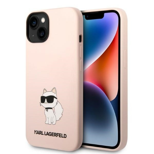 Karl Lagerfeld silikónový kryt na iPhone 14 Plus (KLHCP14MSNCHBCP) - ružová Choupette KF2339755