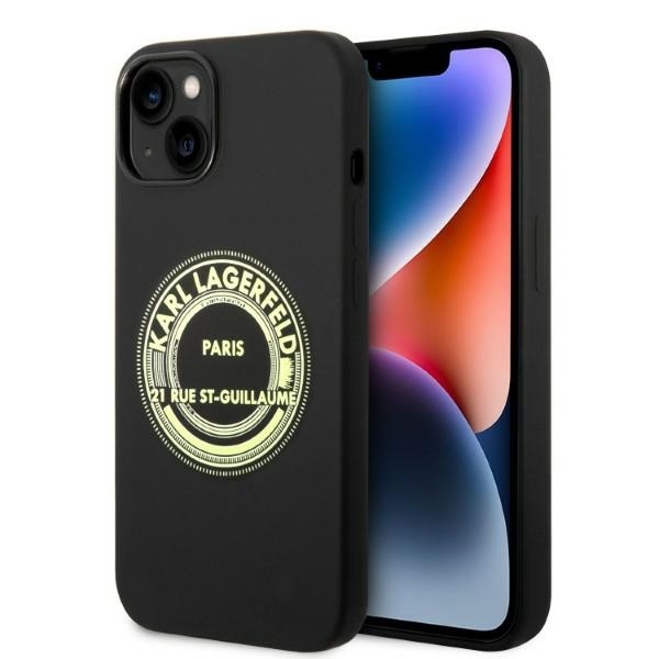Karl Lagerfeld silikónový kryt na iPhone 14 Plus (KLHCP14MSRSGRCK) - čierny RSG KF2339761