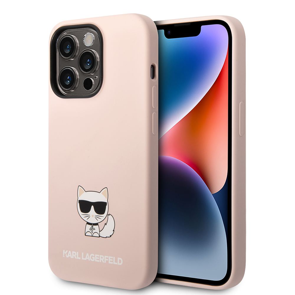 Karl Lagerfeld silikónový kryt na iPhone 14 Pro Max (KLHCP14XSLCTPI) - ružový Choupette KF2339782