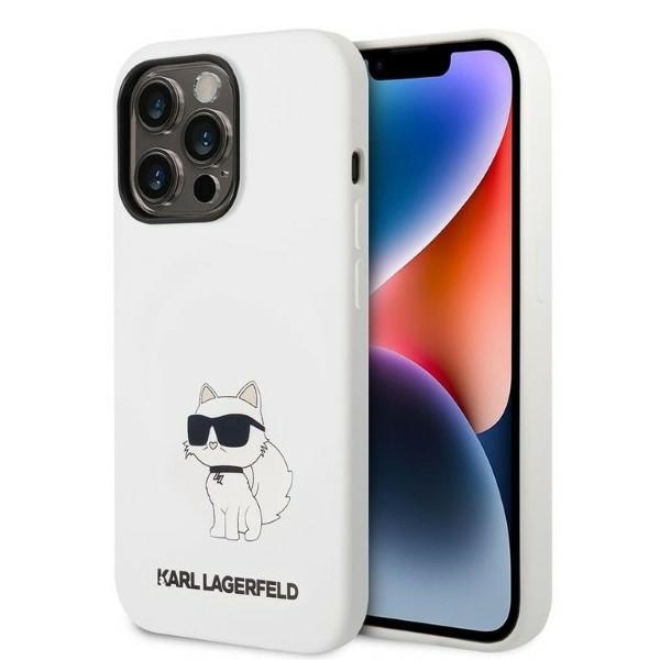 Karl Lagerfeld silikónový kryt na iPhone 14 Pro Max (KLHCP14XSNCHBCH) - biela Choupette KF2339792