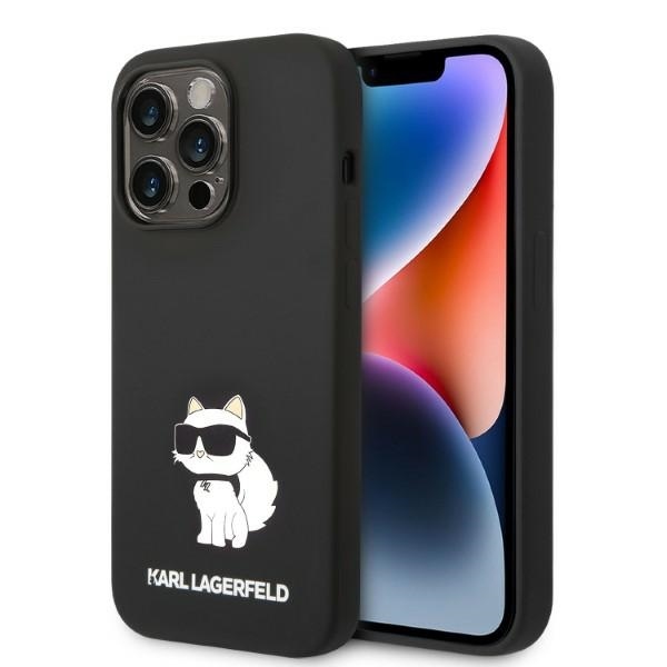 Karl Lagerfeld silikónový kryt na iPhone 14 Pro Max (KLHCP14XSNCHBCK) - Choupette (čierny) KF2339793