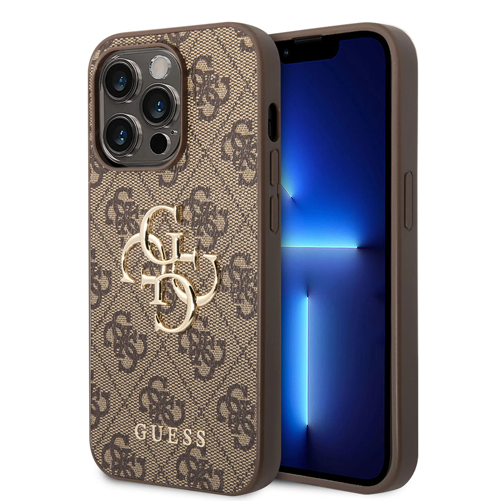 Guess pevný kryt 4G s veľkým kovovým logom na iPhone 15 Pro Max (GUHCP15X4GMGBR) - hnedý KF2339910