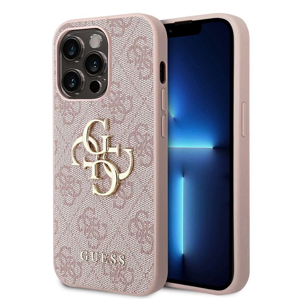 Guess pevný kryt 4G s veľkým kovovým logom na iPhone 15 Pro Max (GUHCP15X4GMGPI) - ružový KF2339909