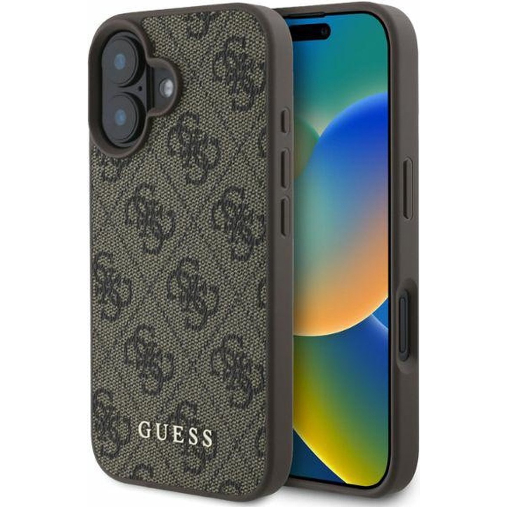Guess pevný kryt 4G Classic na iPhone 16 (GUHCP16SG4GFBR) - hnedý KF2340077