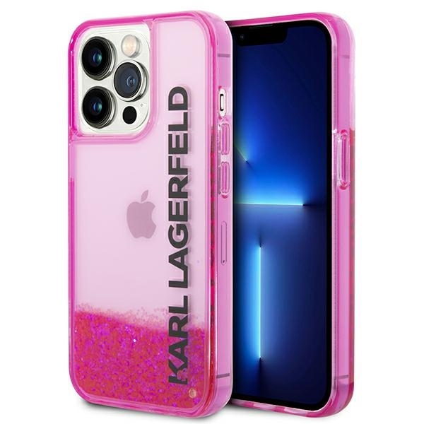 Karl Lagerfeld pevný kryt s tekutými trblietkami na iPhone 14 Pro Max (KLHCP14XLCKVF) - ružový Elong KF2340302
