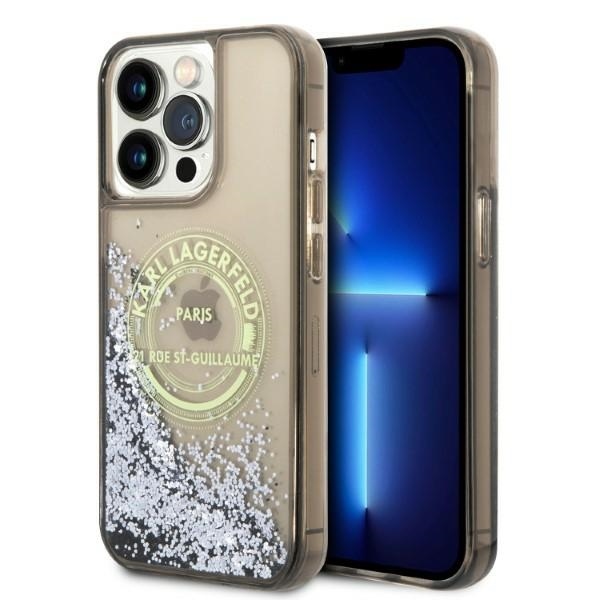 Karl Lagerfeld pevný kryt s tekutými trblietkami na iPhone 14 Pro Max (KLHCP14XLCRSGRK) - RSG KF2340303