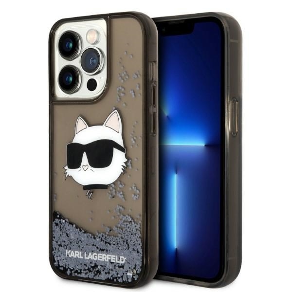 Karl Lagerfeld trblietavý pevný kryt (KLHCP14XLNCHCK) na iPhone 14 Pro Max - Choupette Head KF2340313