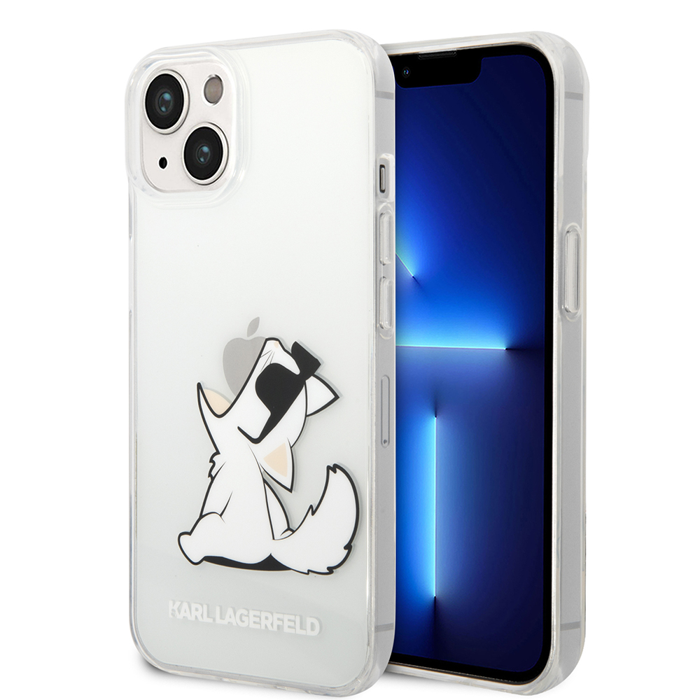 Karl Lagerfeld priesvitný pevný kryt na iPhone 14 Plus / iPhone 15 Plus (KLHCP14MCFNRC) - Choupette Fun KF2340540