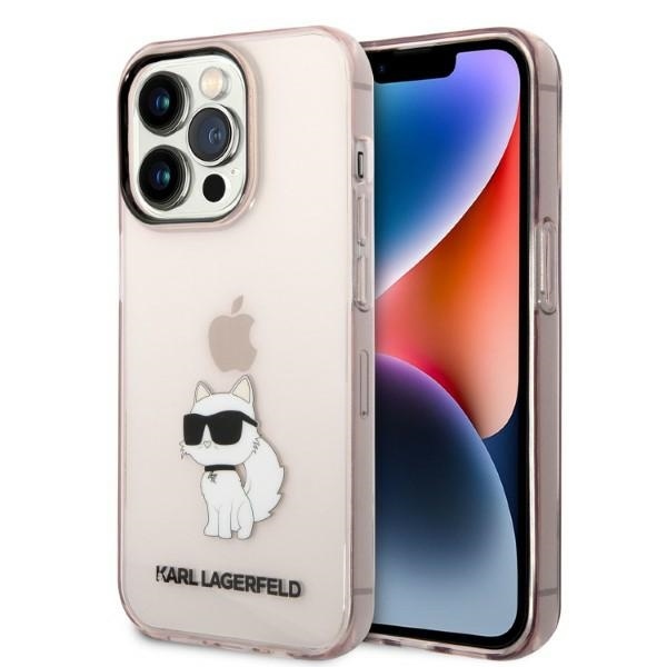 Karl Lagerfeld pevný kryt (KLHCP14XHNCHTCP) na iPhone 14 Pro Max - ružový Ikonik Choupette KF2340580
