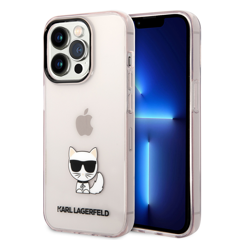Karl Lagerfeld priesvitný pevný kryt na iPhone 14 Pro Max (KLHCP14XCTTRI) - Choupette Body KF2340581