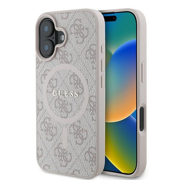 Guess 4G Ring Classic Logo MagSafe kryt na iPhone 16 Plus (GUHMP16MG4GFRP) - ružový KF2340435