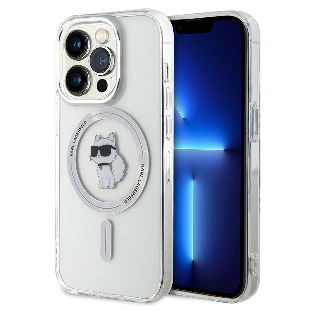 Karl Lagerfeld IML MagSafe kryt na iPhone 14 Pro (KLHMP14LHFCCNOT) - priesvitná Choupette KF2340722