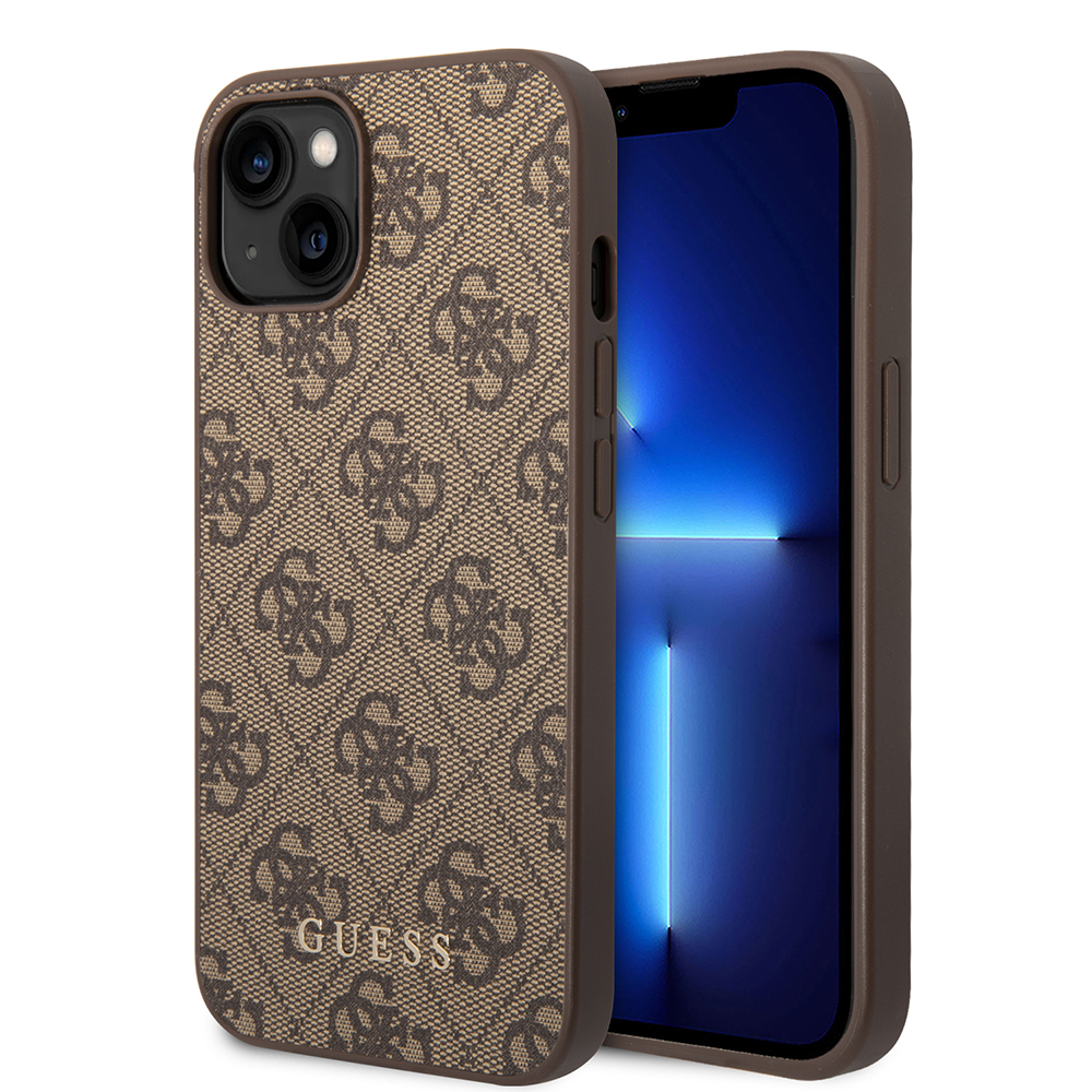 Guess pevný kryt 4G na iPhone 14 (GUHCP14SG4GFBR) - hnedý KF2342086