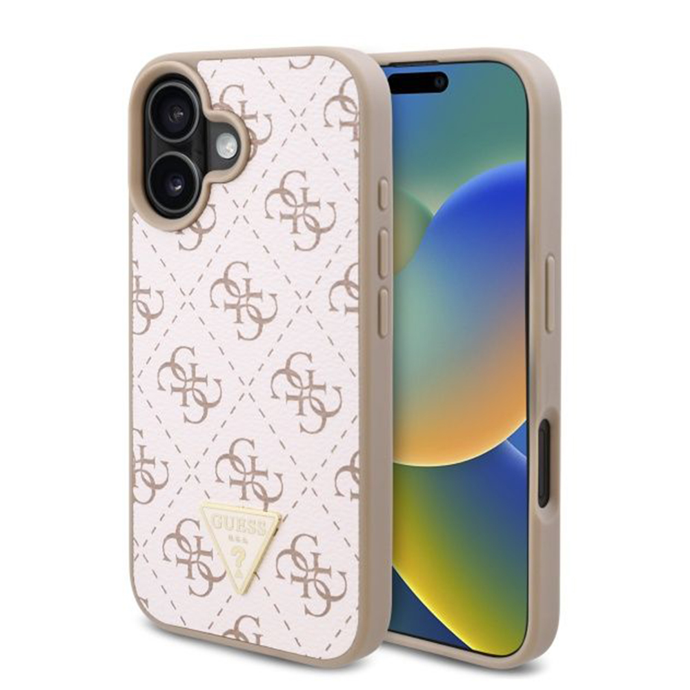 Guess pevný kryt 4G Triangle Metal Logo na iPhone 16 Plus (GUHCP16MPG4GPH) - biely KF2342142