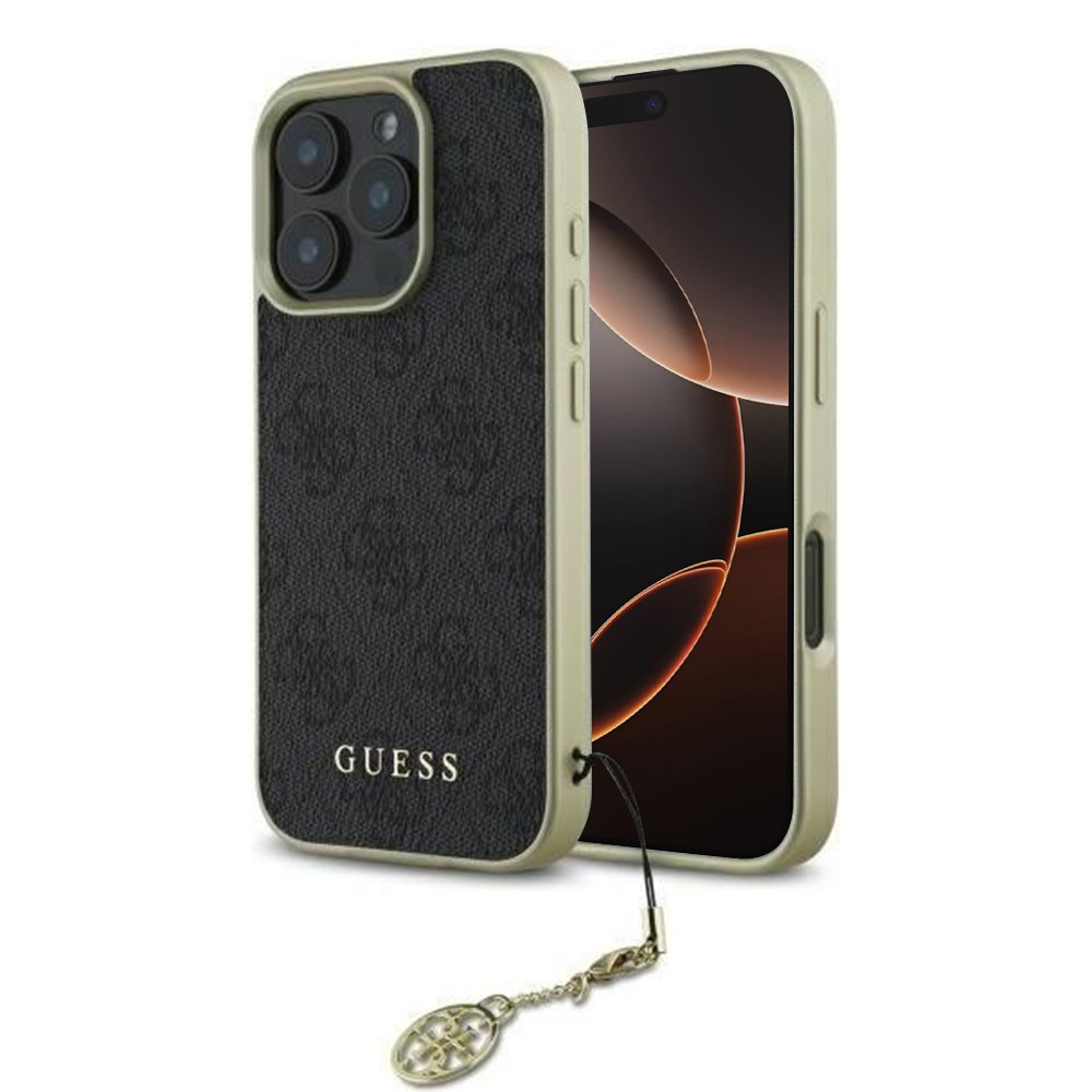 Guess pevný kryt 4G Charms Collection na iPhone 16 Pro Max (GUHCP16XGF4GGR) - čierny KF2342182