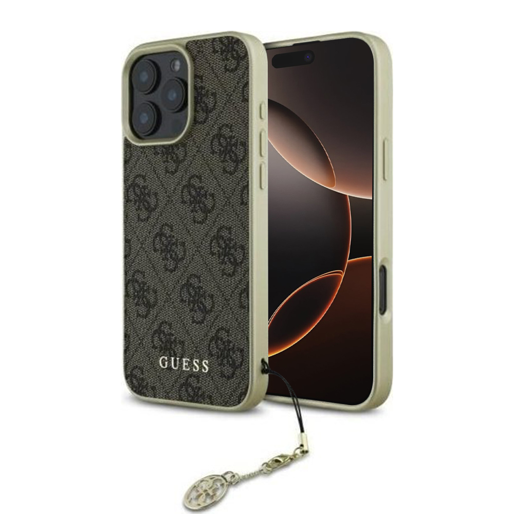 Guess pevný kryt 4G Charms Collection na iPhone 16 Pro Max (GUHCP16XGF4GBR) - hnedý KF2342183