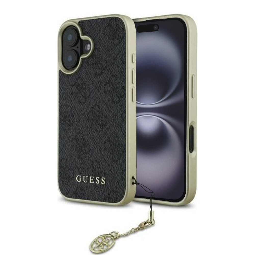Guess pevný kryt 4G Charms Collection na iPhone 16 Plus (GUHCP16MGF4GGR) - čierny KF2342178
