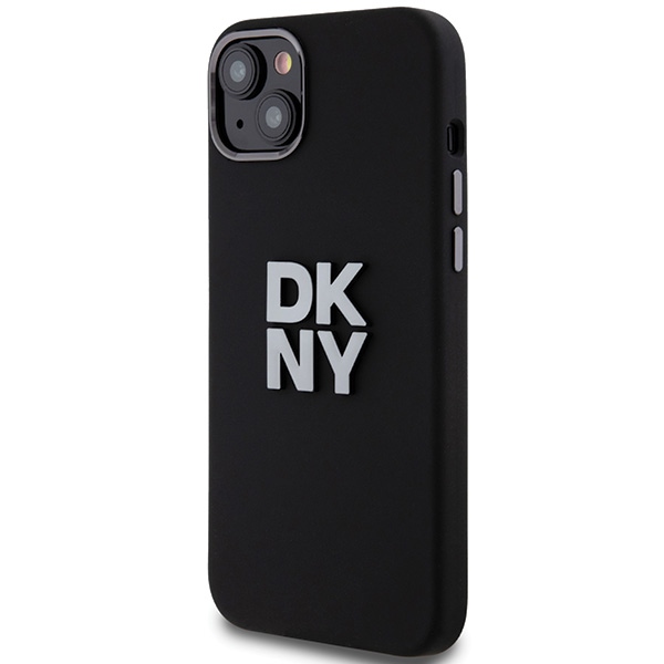 DKNY pevný silikónový kryt na iPhone 15 Plus s kovovým logom (DKHCP15MSMCBSK) - čierny KF2342525