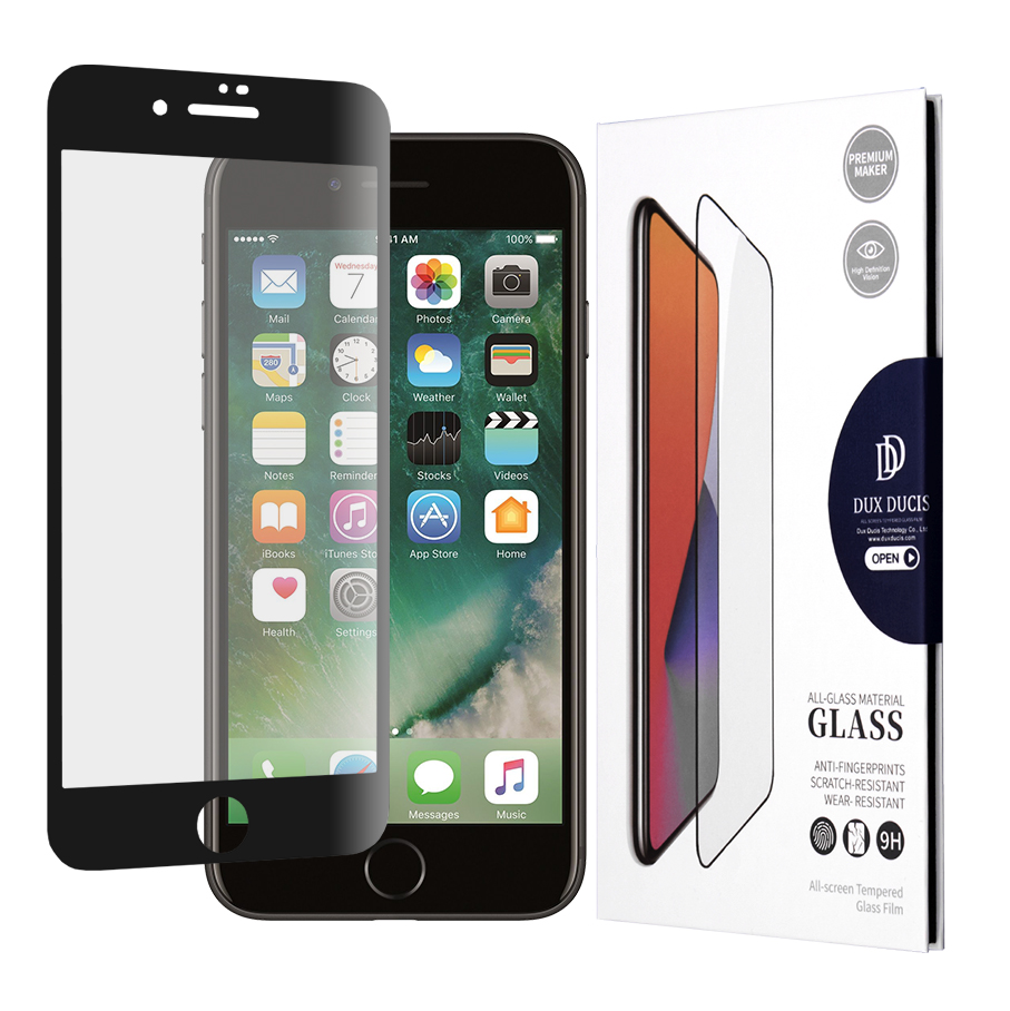 Dux Ducis Tempered Glass – tvrdené sklo na iPhone 7 / 8 / SE 2/3 (2020/2022) – čierny rámik KF233220