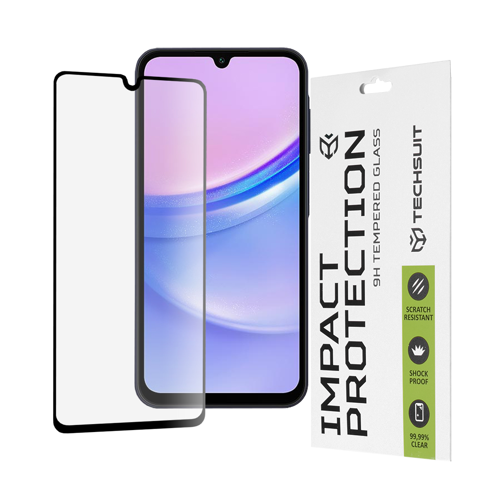 Techsuit 111D Full Cover / Full Glue Glass Ochranné tvrdené sklo na Samsung Galaxy A15 4G / A15 5G / A24 / A25 5G / M15 – Čierne KF2317381