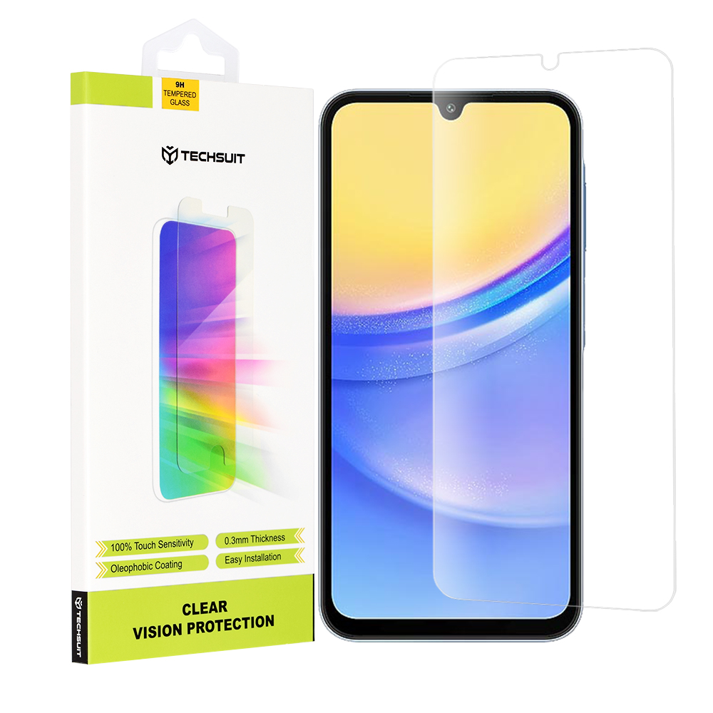 Techsuit Clear Vision Glass Ochranné tvrdené sklo na Samsung Galaxy A15 4G / A15 5G / A24 / A25 5G / M15 – Priehľadné KF2317382