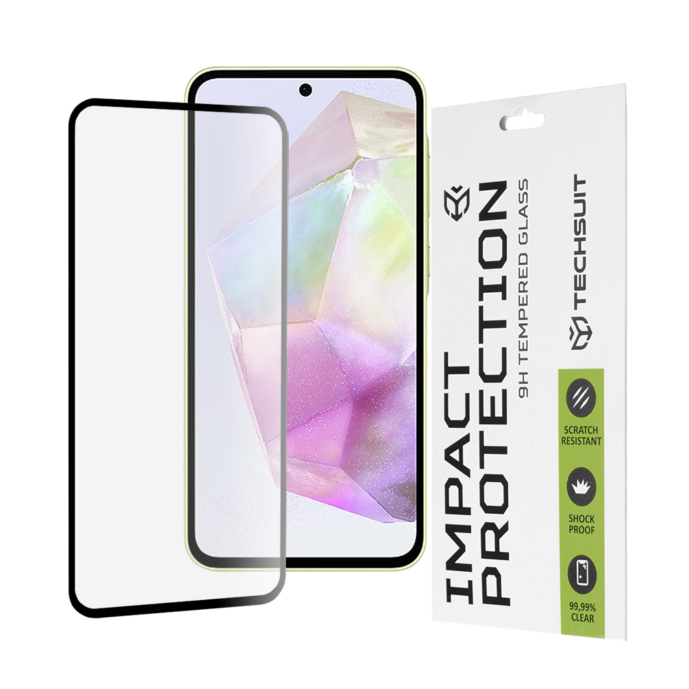 Techsuit 111D Full Cover / Full Glue Glass Ochranné tvrdené sklo na Samsung Galaxy A35 5G / A55 5G / M35 – Čierne KF2317746