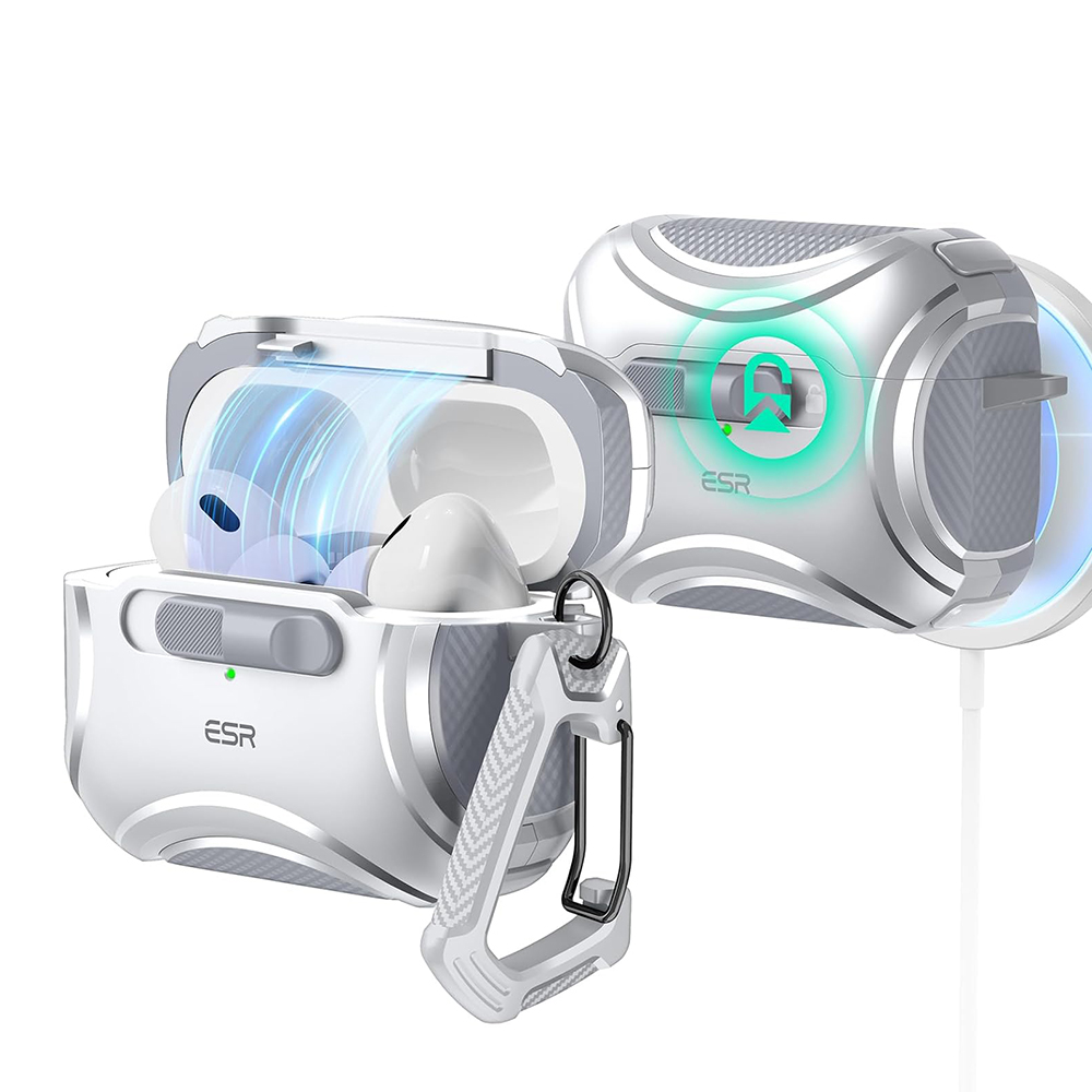 ESR Cyber Magnetic Lock Case HaloLock – kryt na Apple AirPods Pro 1/2 – sivá KF2319051