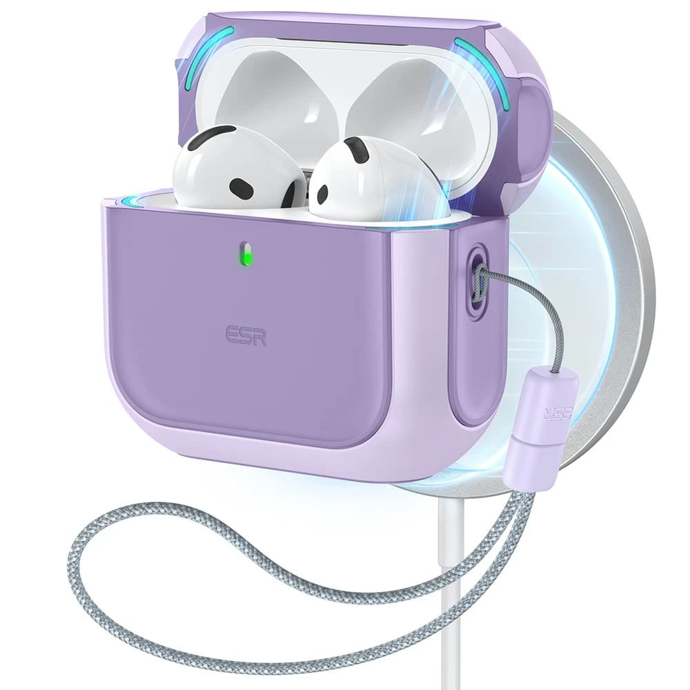 ESR Orbit Hybrid HaloLock – kryt na Apple AirPods 4 – fialový KF2335928