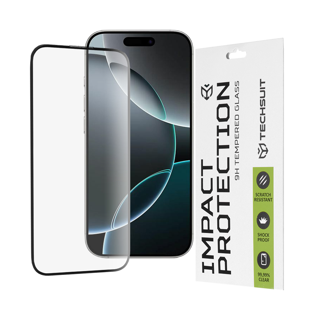 Techsuit 111D Full Cover / Full Glue Glass Ochranné tvrdené sklo na iPhone 16 Pro – Čierne KF2338302