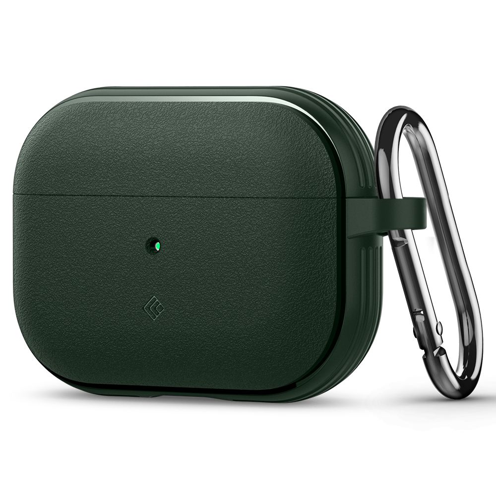 Spigen Protection Case Caseology Vault Puzdro pre Apple AirPods Pro 1 / 2, Air Space Technológia, Hliníkový Držiak – Polnočná Zelená KF2338308