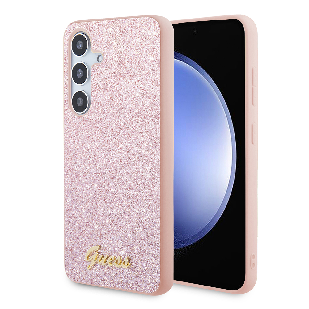 Guess Glitter Script (GUHCS24SHGGSHP) kryt na Samsung Galaxy S24 – Ružový KF2339970