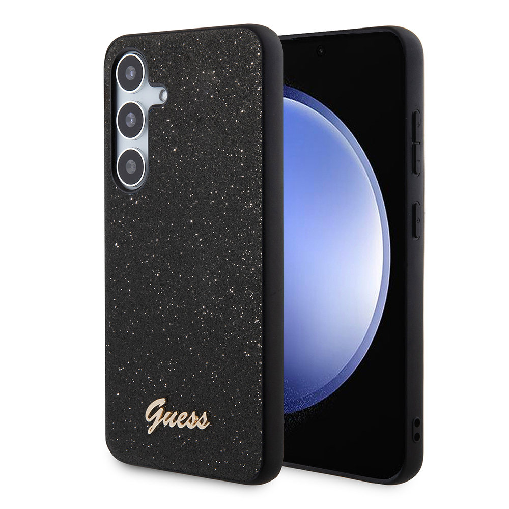 Guess Glitter Script (GUHCS24SHGGSHK) kryt na Samsung Galaxy S24 – Čierny KF2339969