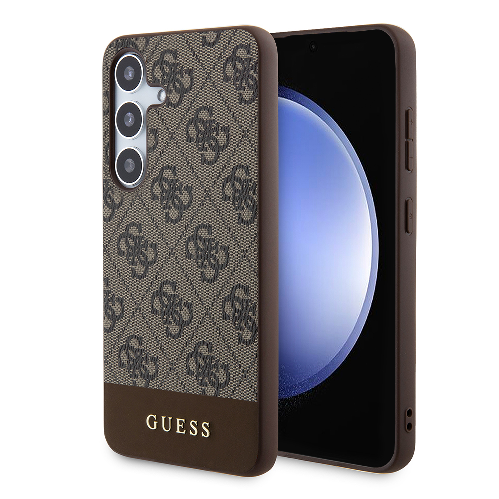 Guess Hardcase 4G Stripe Collection (GUHCS24SG4GLBR) kryt na Samsung Galaxy S24 – Hnedý KF2340024