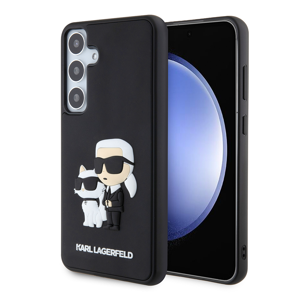 Karl Lagerfeld 3D Dizajn (KLHCS24M3DRKCNK) kryt na Samsung Galaxy S24 Plus – Gumený Karl&Choupette KF2339499
