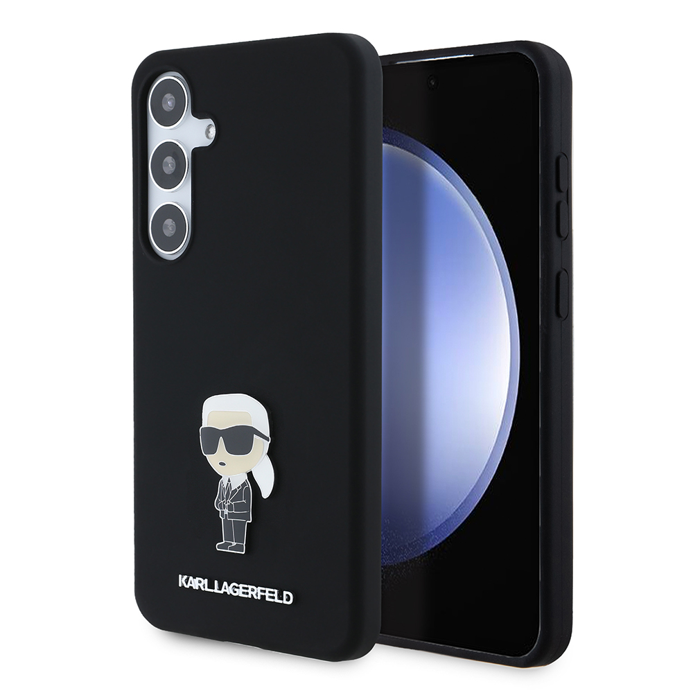 Karl Lagerfeld Silicone (KLHCS24MSMHKNPK) kryt na Samsung Galaxy S24 Plus – Ikonik kovový odznak KF2339586