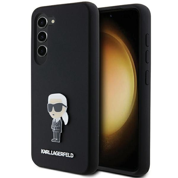 Karl Lagerfeld Silicone (KLHCS23MSMHKNPK) kryt na Samsung Galaxy S23 Plus – Ikonik kovový odznak KF2339635