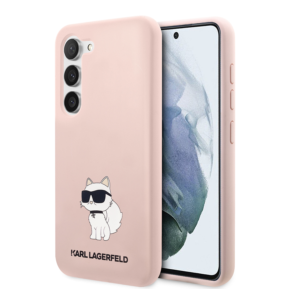 Karl Lagerfeld Silicone (KLHCS23MSNCHBCP) kryt na Samsung Galaxy S23 Plus – Ružový Choupette KF2339645