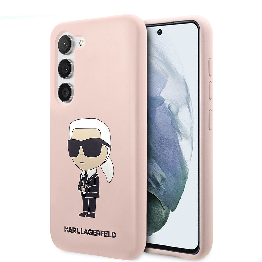 Karl Lagerfeld Silicone (KLHCS23MSNIKBCP) kryt na Samsung Galaxy S23 Plus – Ružový Ikonik KF2339644