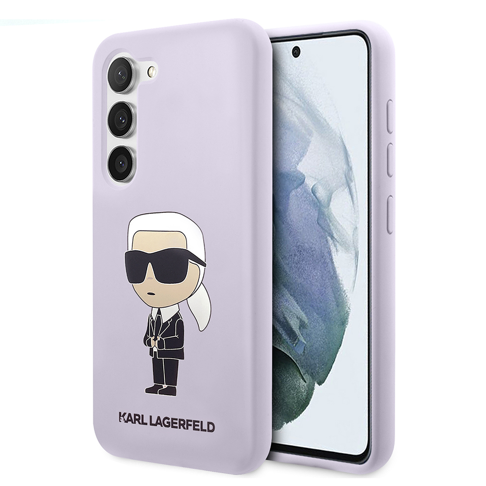 Karl Lagerfeld Silicone (KLHCS23MSNIKBCU) kryt na Samsung Galaxy S23 Plus – Fialový Ikonik KF2339646