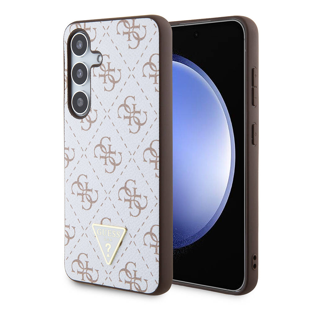 Guess Hardcase 4G Triangle Metal Logo (GUHCS24SPG4GPH) kryt na Samsung Galaxy S24 – Biely KF2340135