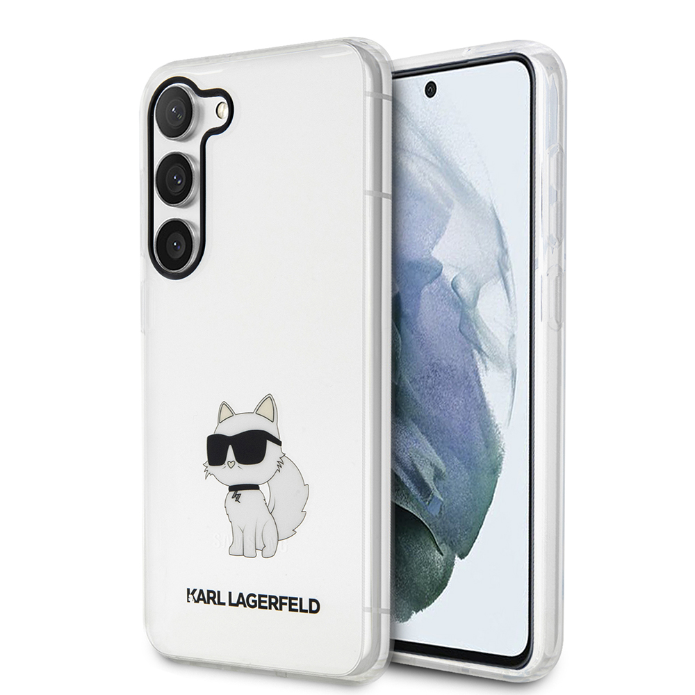 Karl Lagerfeld Hardcase Transparent (KLHCS23SHNCHTCT) kryt na Samsung Galaxy S23 – Ikonik Choupette KF2340081