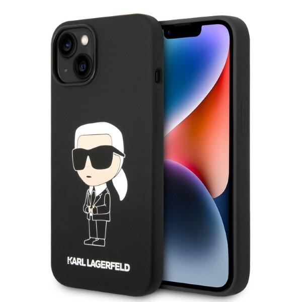 Karl Lagerfeld Silicone (KLHCP14MSNIKBCK) kryt na iPhone 14 Plus – Čierny Ikonik KF2339757