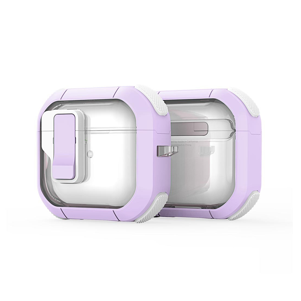 Dux Ducis PECN Series Case – ochranné puzdro na Apple AirPods 4 – fialové / biele KF2340970